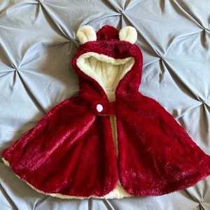 Baby/Toddler Girl Bear Animal Faux Fur Cape